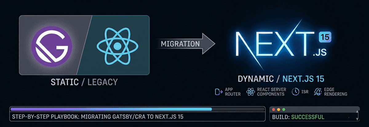 Static to Dynamic: Migrating Gatsby/CRA to Next.js 15 (Step-by-Step)